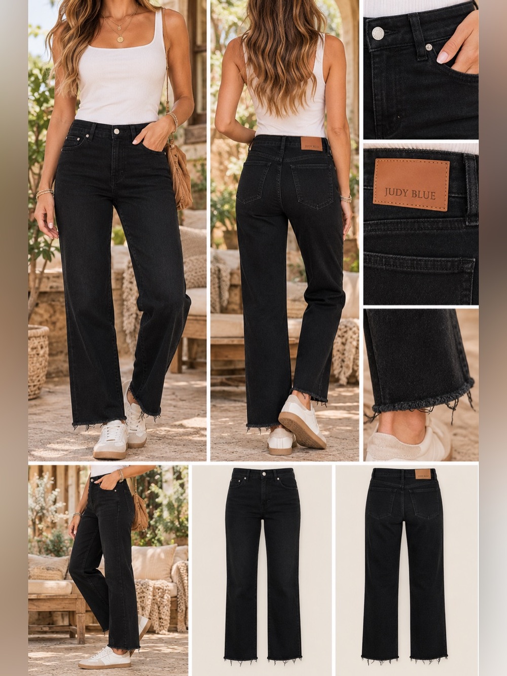 Judy Blue Washed Black High-Rise Straight Leg Jeans
